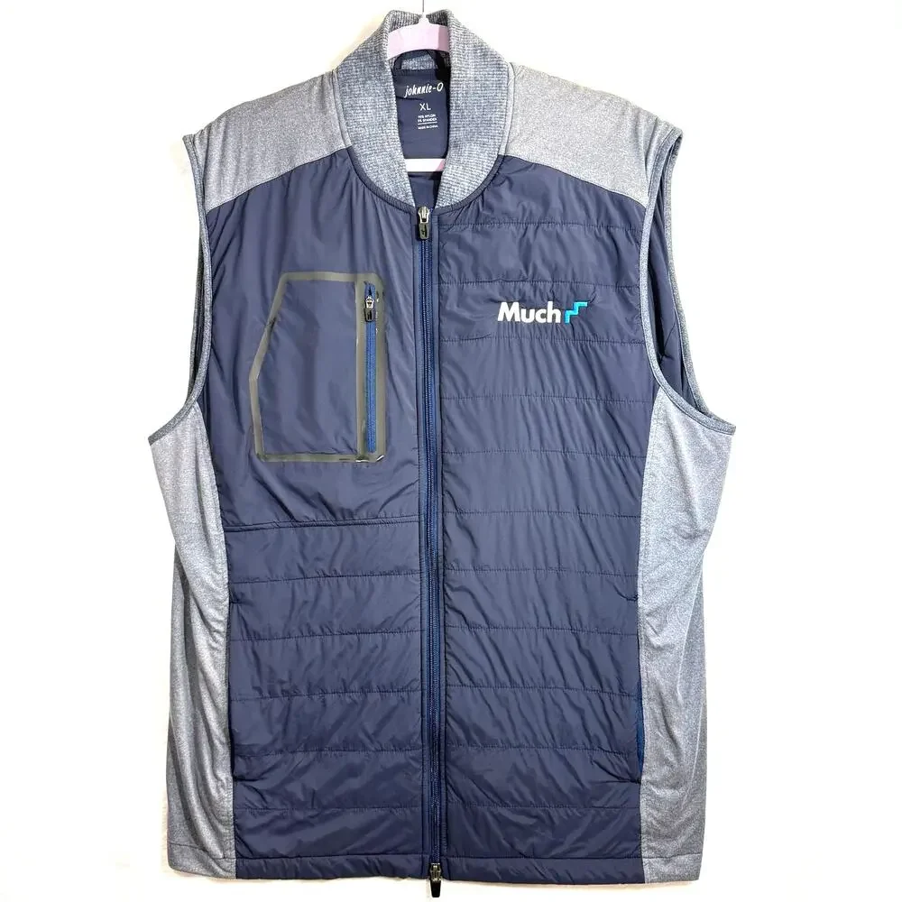 Johnnie-O XL Duffy Puffer Vest Dark Blue Pocket Golf Sport Active Outdoor‎ $149